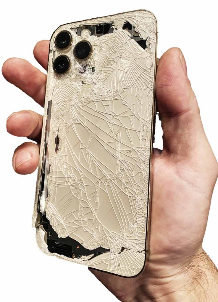 Разбитый корпус и стекло iphone